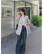 バイカラーレザージャケット - ivonir