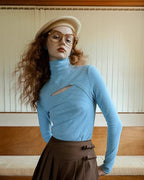 タートルネックデザイントップス - ivonir