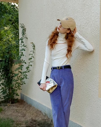 タートルネックデザイントップス - ivonir