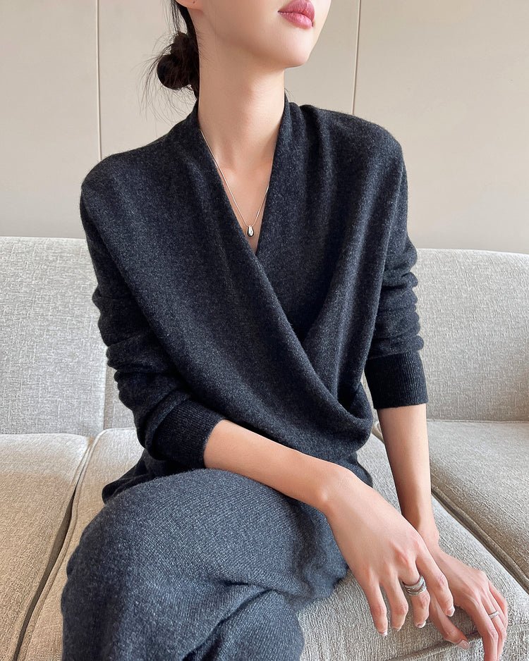 カシュクール ショールカラーニット - ivonir