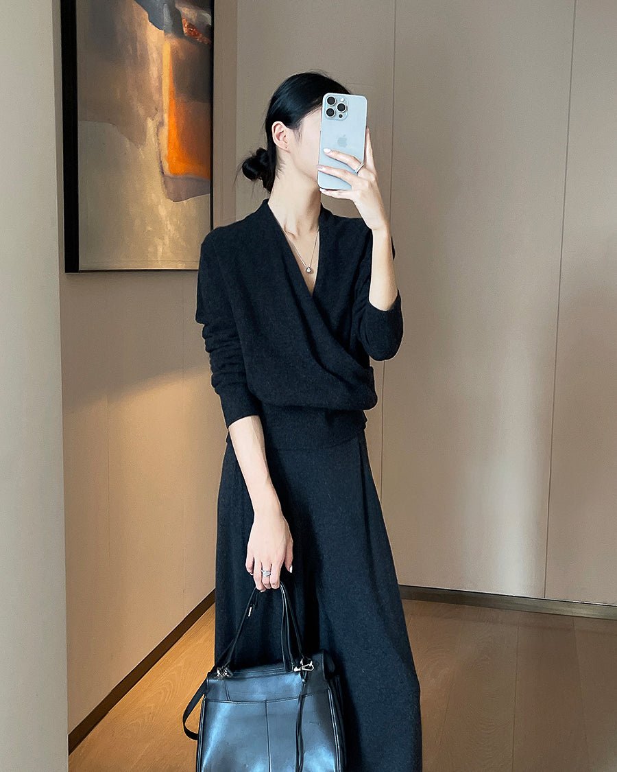 カシュクール ショールカラーニット - ivonir