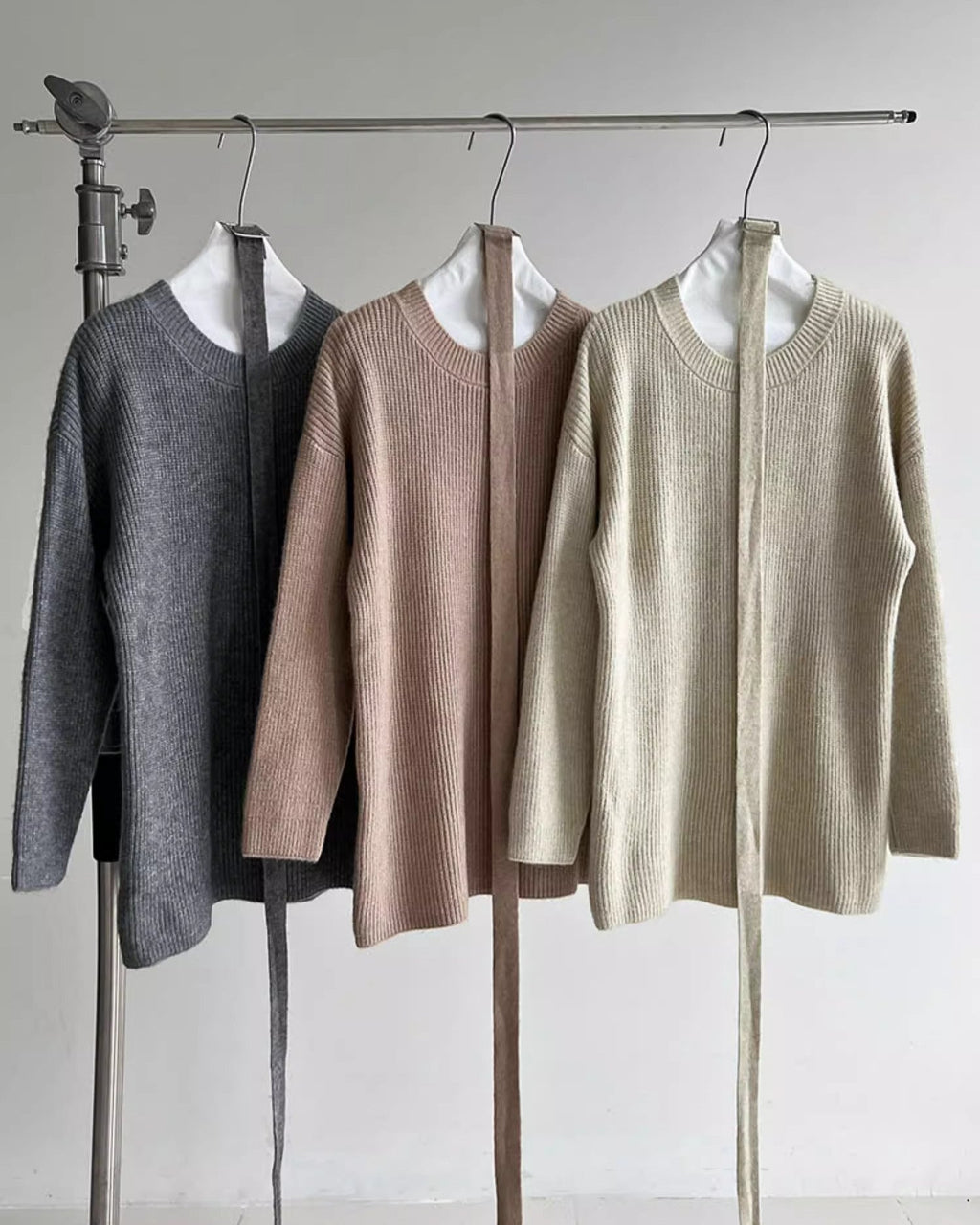 ベルト付きロングニット - ivonir