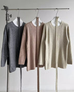 ベルト付きロングニット - ivonir