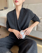 カシュクール ショールカラーニット - ivonir