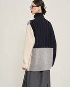 ブロックハイネックニット - ivonir