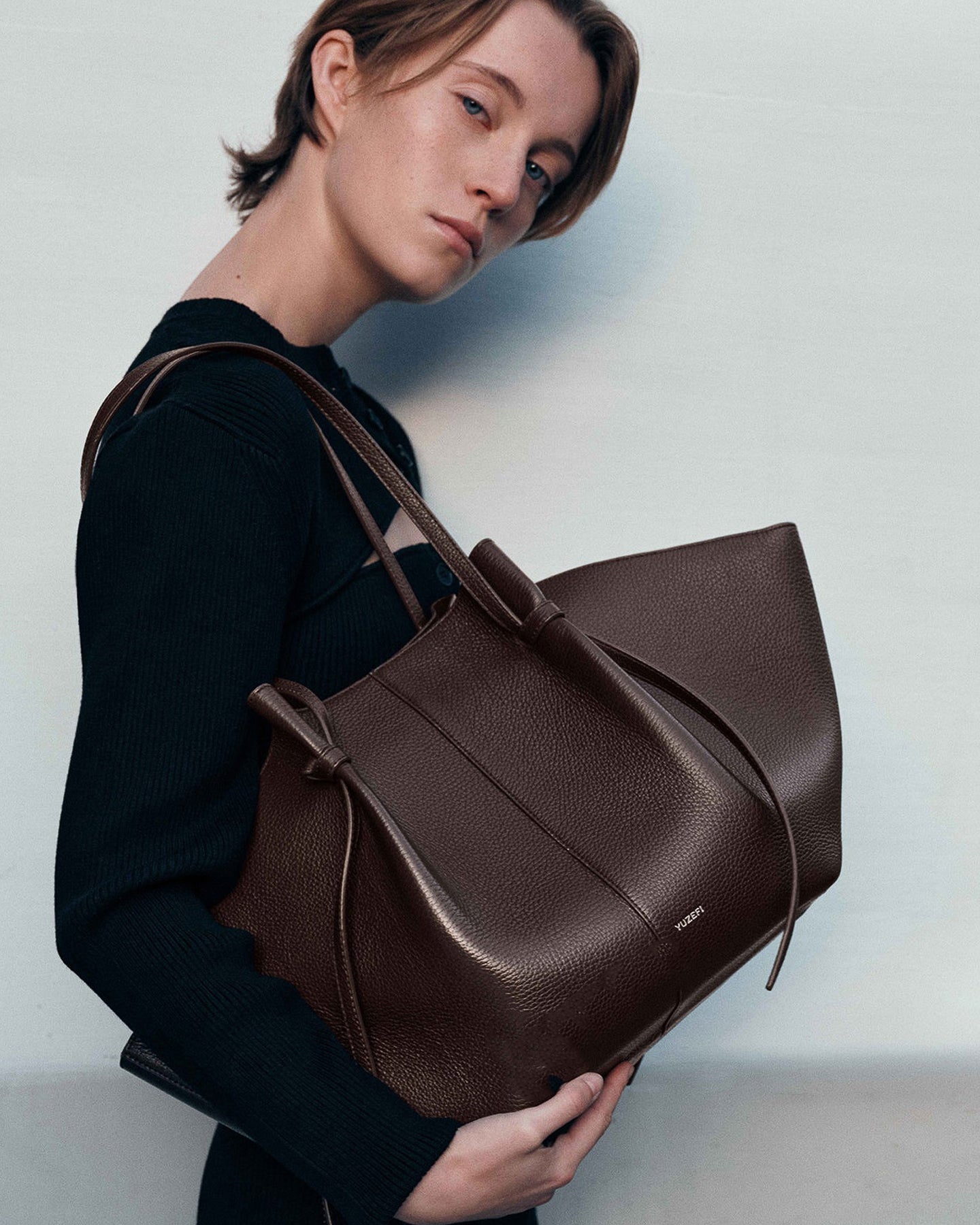 ノットディテール レザートートバッグ - ivonir