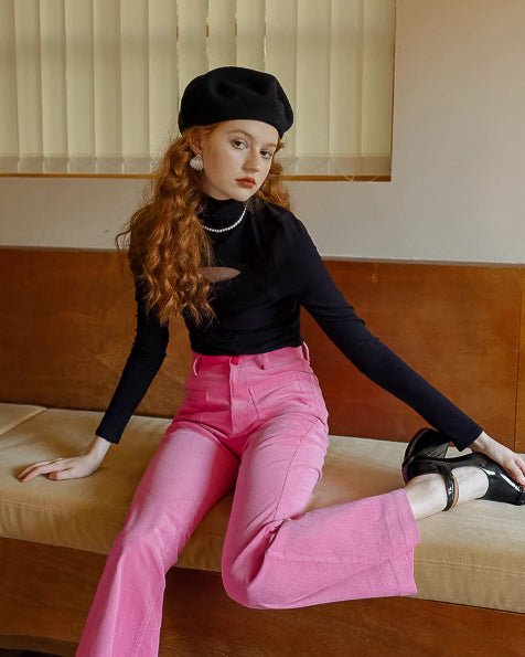 タートルネックデザイントップス - ivonir