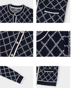 ダイヤモンドジャガードニットジャケット - ivonir