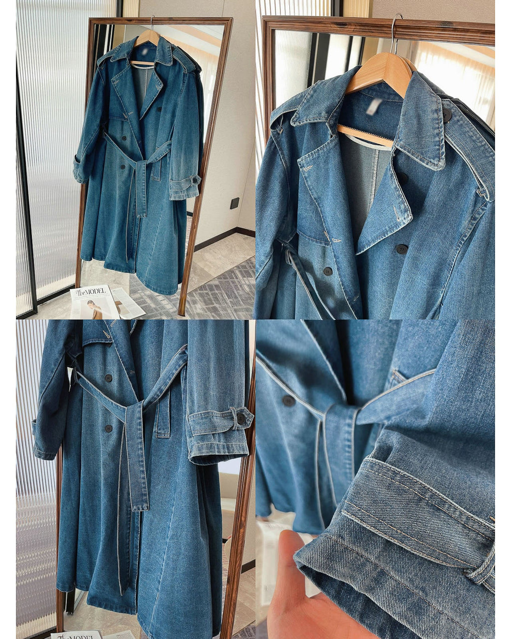 デニム ロングトレンチコート〜洗練されたシルエット〜 - ivonir