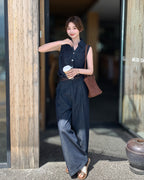 【set up】-denim-ワイドレッグ セットアップ