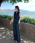 【set up】-denim-ワイドレッグ セットアップ