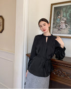 フレンチノット ラグジュアリーブラウス - ivonir