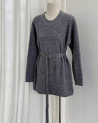 ベルト付きロングニット - ivonir