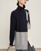 ブロックハイネックニット - ivonir