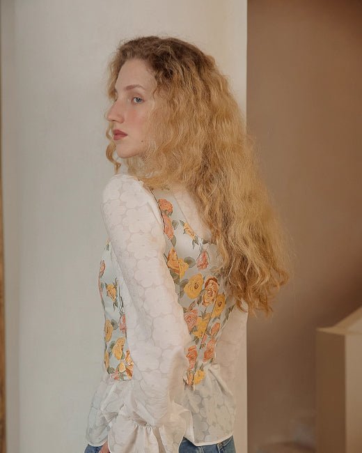 ヴィンテージ フラワーベスト - ivonir