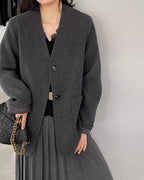 ノーカラージャケットコート - ivonir