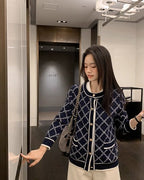 ダイヤモンドジャガードニットジャケット - ivonir