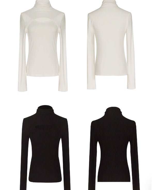 タートルネックデザイントップス - ivonir