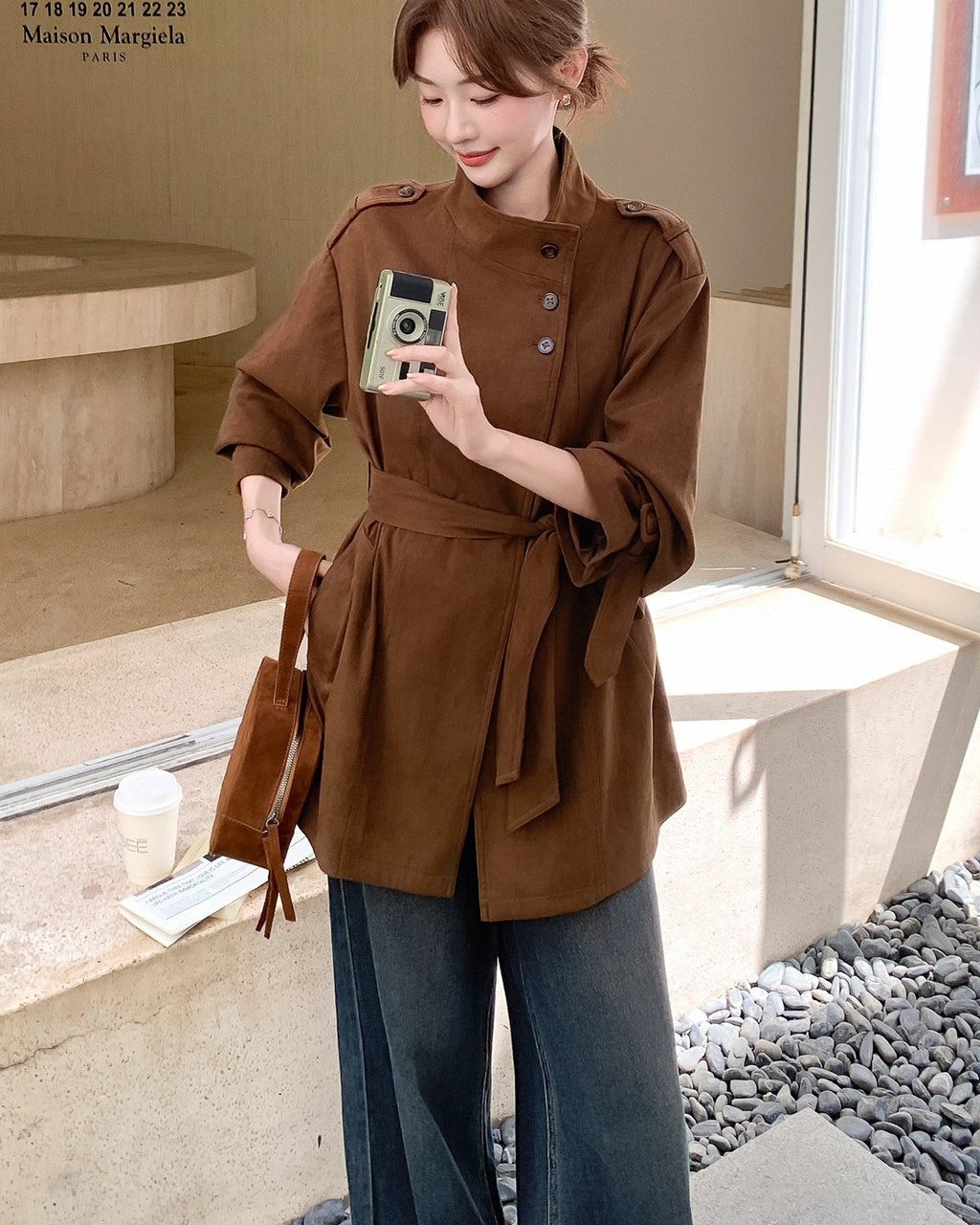 スタンドカラートレンチコート - ivonir