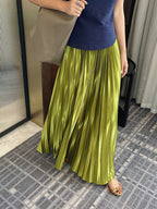 サテン プリーツスカート - ivonir