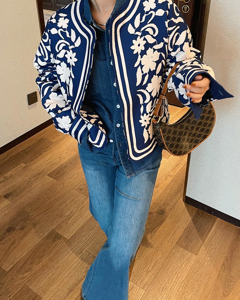 ロイヤルブルー フラワージャケット - ivonir