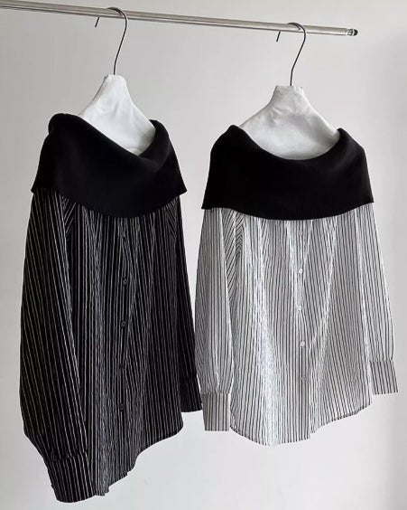 ハイクラスオフショル ストライプシャツ - ivonir