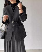 ノーカラージャケットコート - ivonir