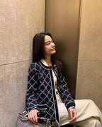 ダイヤモンドジャガードニットジャケット - ivonir