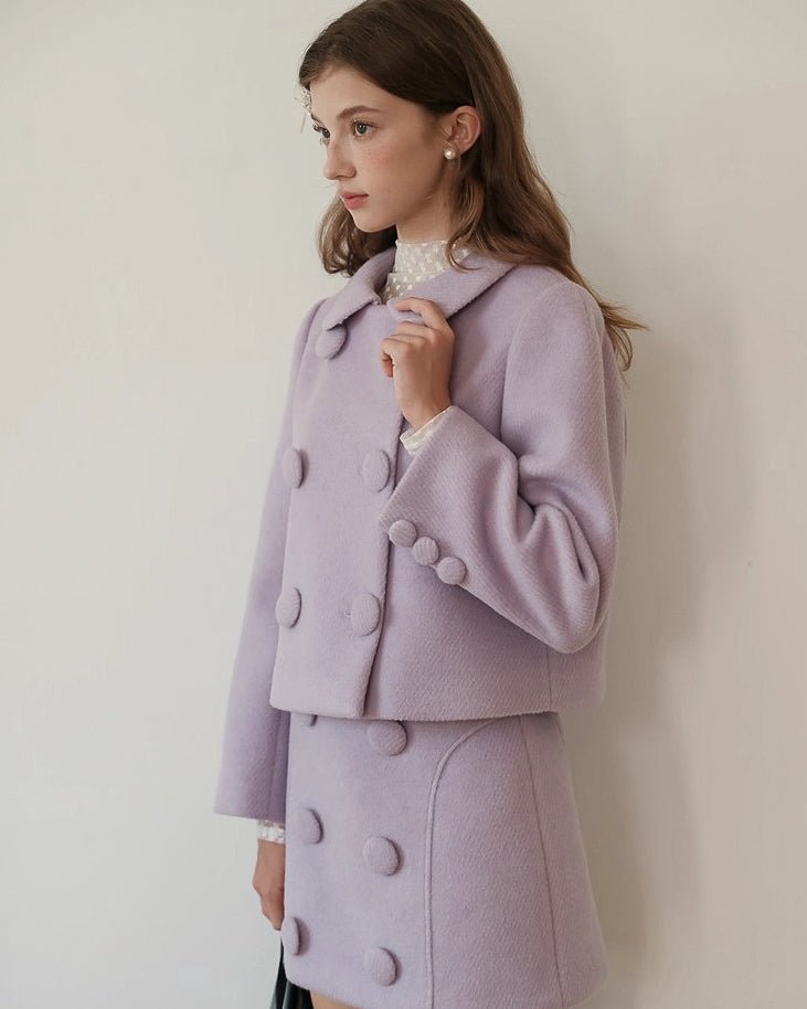 ラベンダーカラーショートジャケット【セットアップ可】 - ivonir