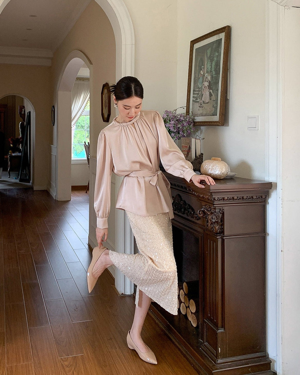 フレンチノット ラグジュアリーブラウス - ivonir