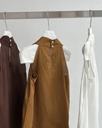 -linen- ホルターネック Aライントップス
