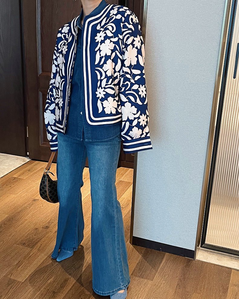 ロイヤルブルー フラワージャケット - ivonir