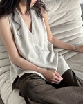 -linen- ホルターネック Aライントップス