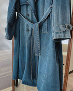 デニム ロングトレンチコート〜洗練されたシルエット〜 - ivonir