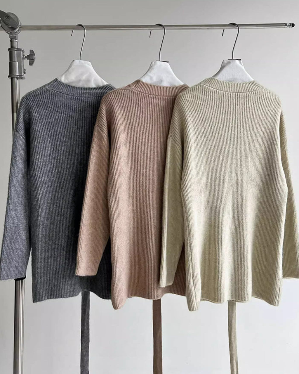 ベルト付きロングニット - ivonir