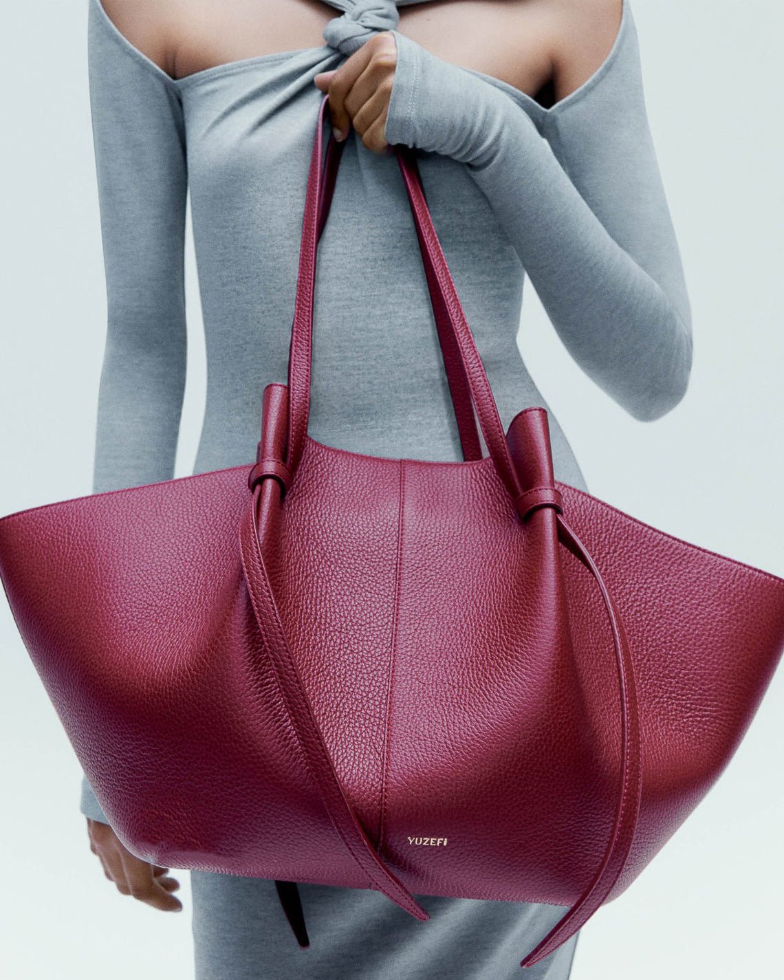 ノットディテール レザートートバッグ - ivonir