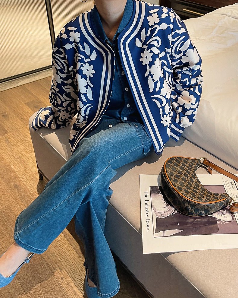 ロイヤルブルー フラワージャケット - ivonir