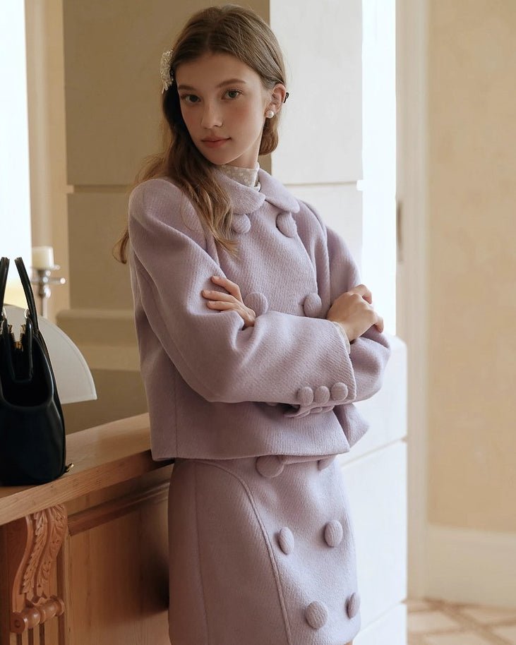 ラベンダーカラーショートジャケット【セットアップ可】 - ivonir