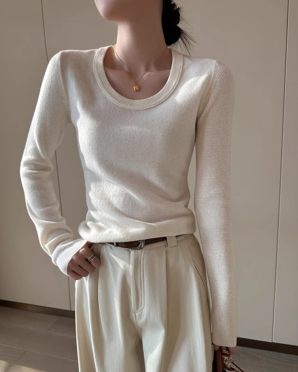 ビッグUネック シンプルプルオーバー