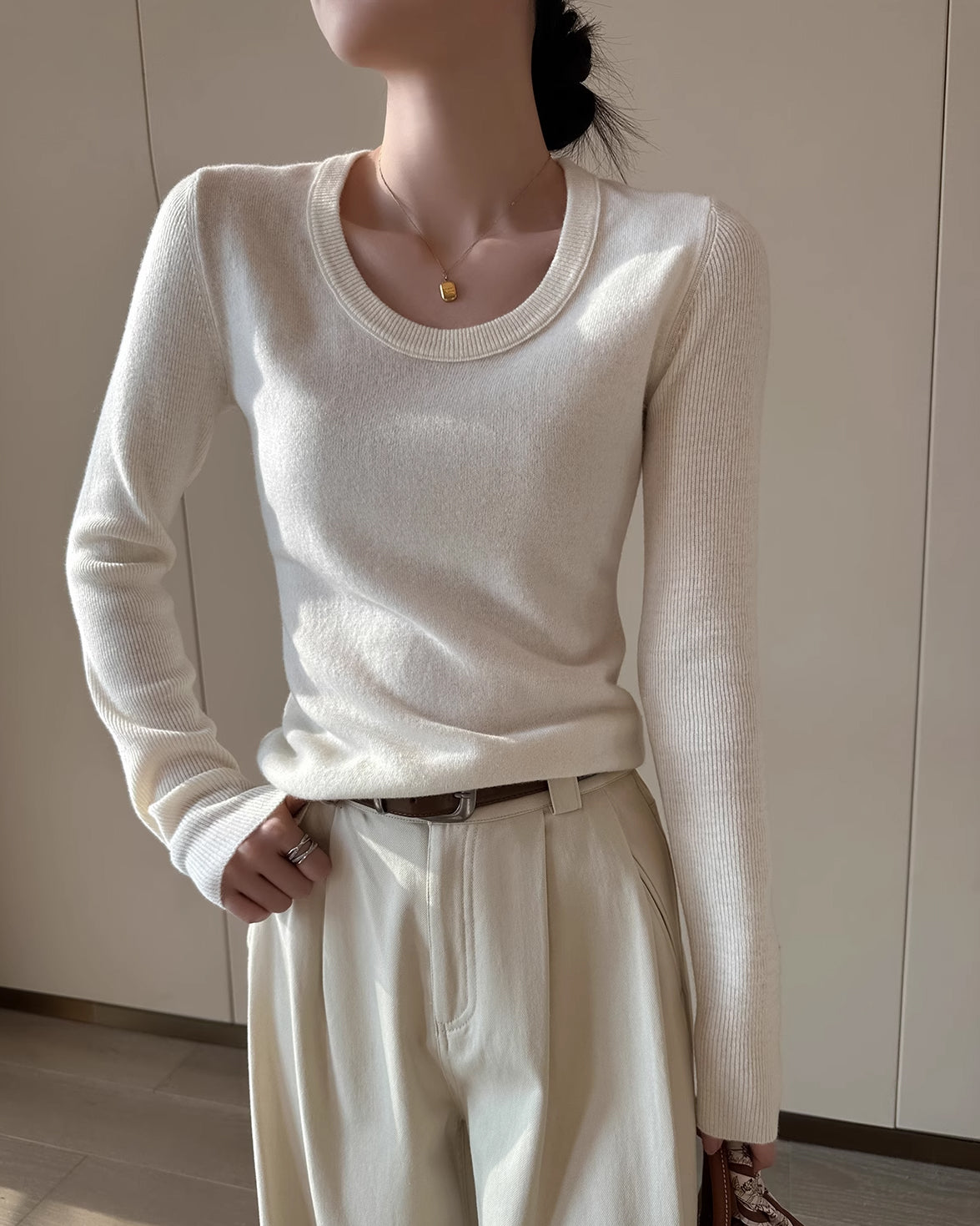 ビッグUネック シンプルプルオーバー
