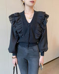 フリルカーディ トップス〈Black〉