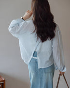バックスリット シースルーシャツ〈2color〉