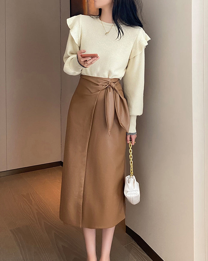 カシュクール レザースカート