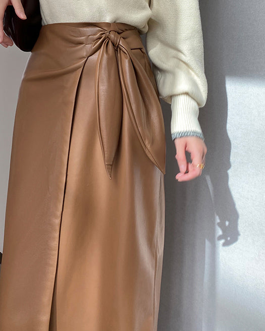 カシュクール レザースカート