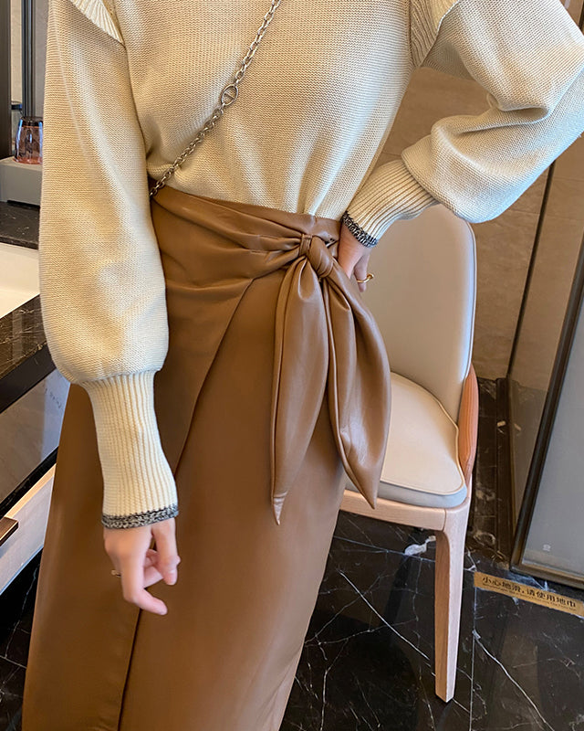 カシュクール レザースカート