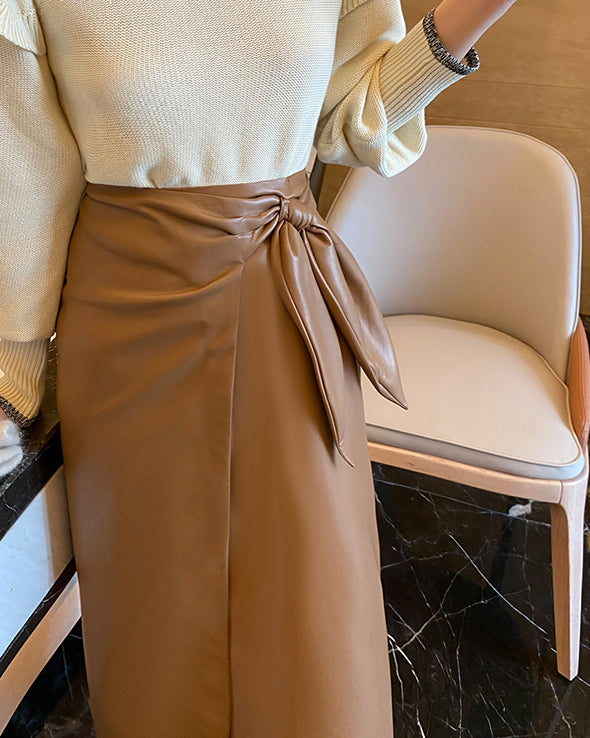 カシュクール レザースカート