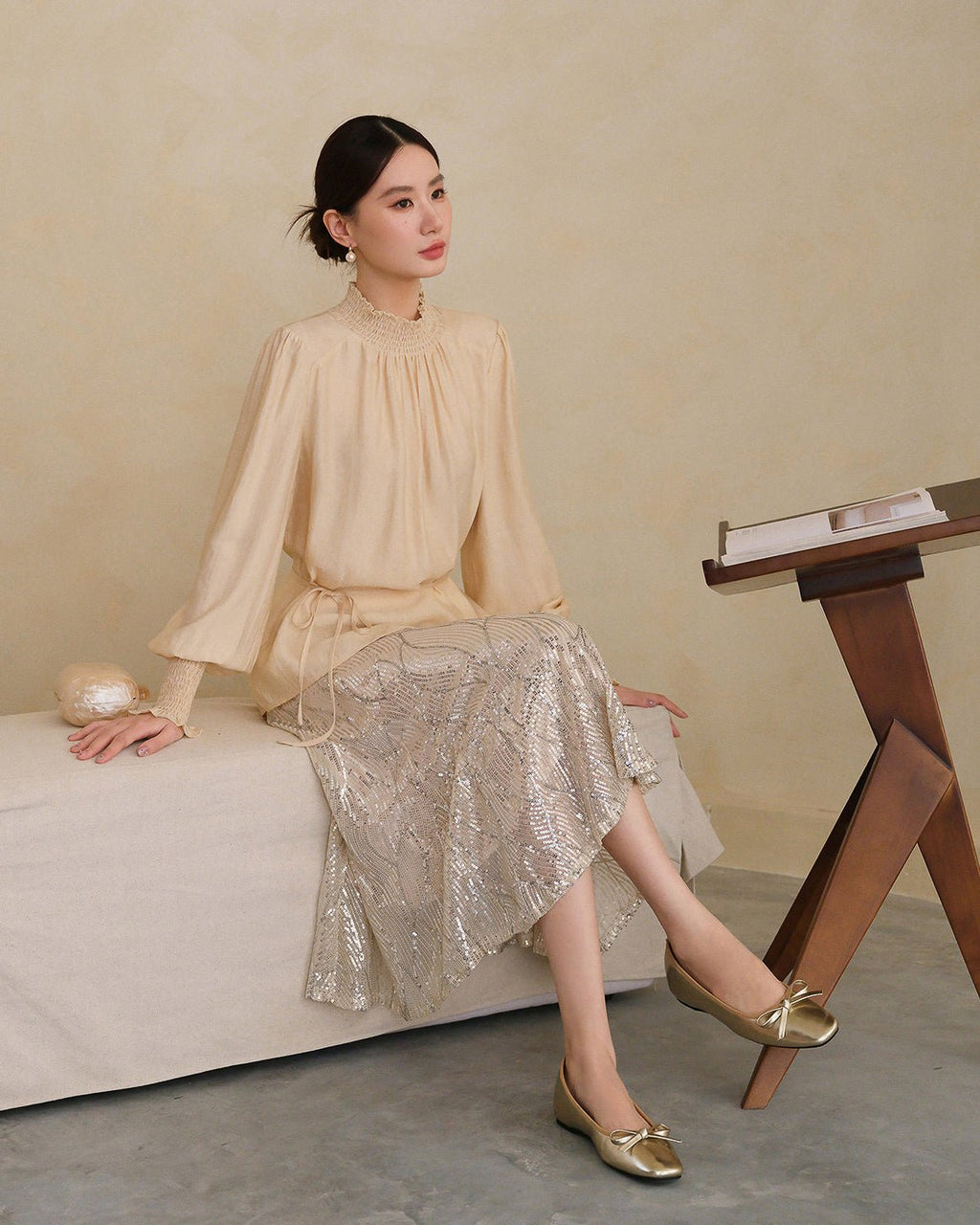  - luxury - ウエストマーク ブラウス - ivonir