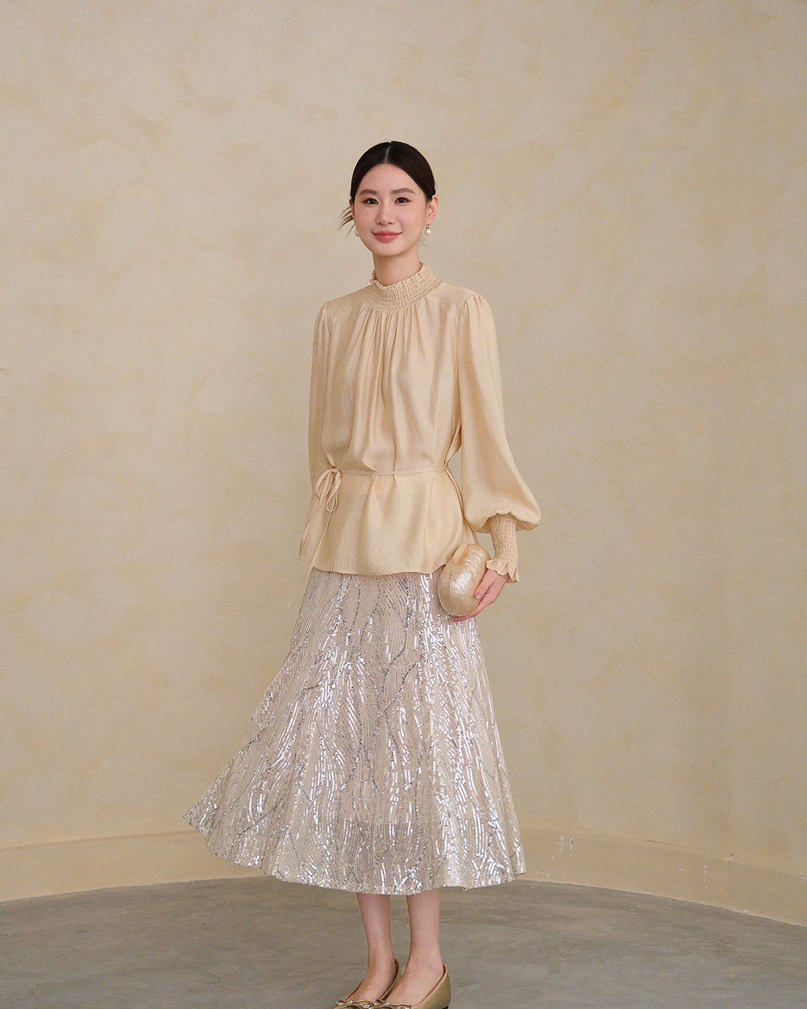  - luxury - ウエストマーク ブラウス - ivonir