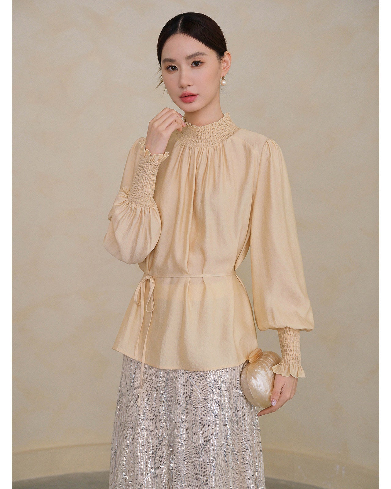  - luxury - ウエストマーク ブラウス - ivonir