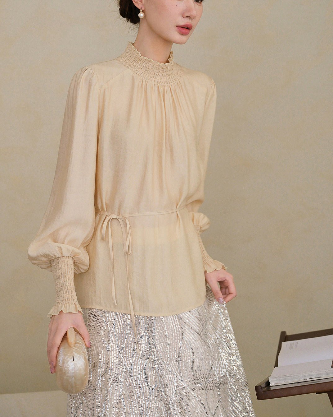  - luxury - ウエストマーク ブラウス - ivonir